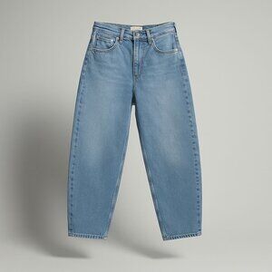 Etica Denim Cassel Ultra High Barrel Jeans Women Size 28 Atwood Wash 100% Cotton